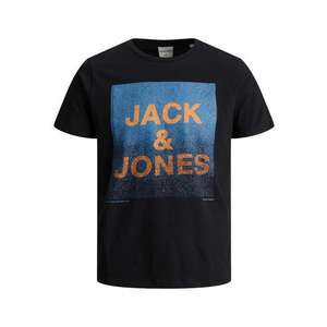 JACK & JONES Tričko 'York' čierna / modrá / oranžová vyobraziť