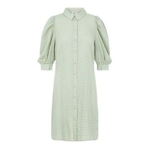 OBJECT Košeľové šaty 'Lolo' pastelovo zelená / prírodná biela vyobraziť