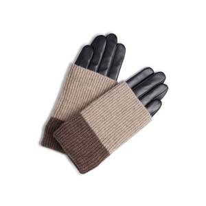 MARKBERG Prstové rukavice čierna / svetlohnedá / hnedá vyobraziť