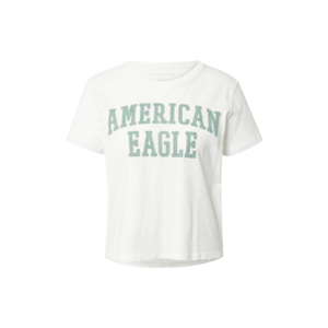 American Eagle Tričko biela / smaragdová vyobraziť