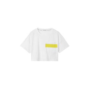 Calvin Klein Jeans Tričko biela / neónovo žltá vyobraziť