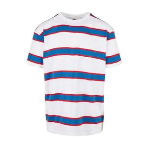 Urban Classics Plus Size Tričko biela / červená / nebesky modrá vyobraziť