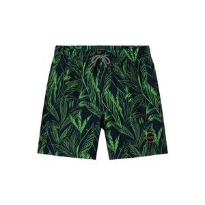 Shiwi Plavecké šortky 'Scratched leaves' neónovo zelená / námornícka modrá vyobraziť