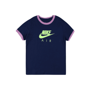 Nike Sportswear Tričko námornícka modrá / neónovo zelená / fialová vyobraziť