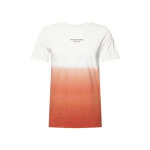 TOM TAILOR DENIM Tričko biela / oranžová / tmavooranžová vyobraziť