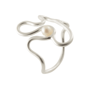Pernille Corydon Jewellery Prsteň strieborná / perlovo biela vyobraziť