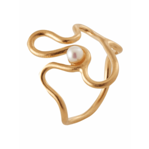 Pernille Corydon Jewellery Prsteň zlatá / perlovo biela vyobraziť