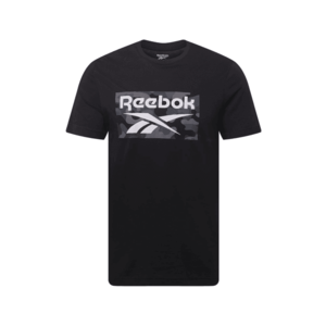 Reebok Sport Funkčné tričko čierna / biela / sivá melírovaná / sivá vyobraziť