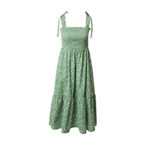 Lollys Laundry Letné šaty 'Minna' zelená / biela / kaki vyobraziť