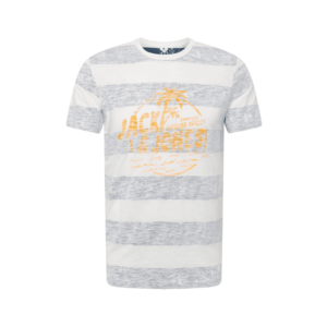 JACK & JONES Tričko 'RESORT' modrosivá / biela / oranžová vyobraziť