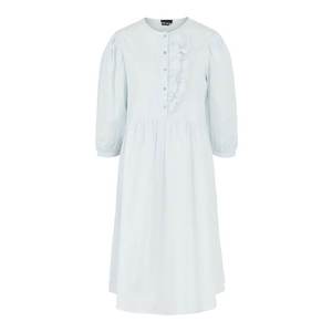 PIECES Košeľové šaty 'Luca' biela / svetlosivá vyobraziť