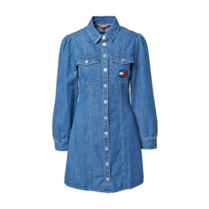 Tommy Jeans Košeľové šaty modrá denim vyobraziť