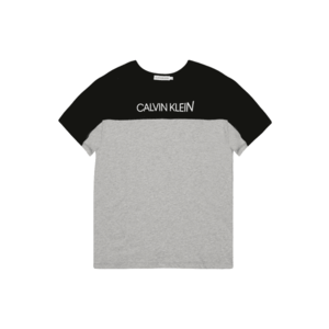 Calvin Klein Jeans Tričko sivá melírovaná / čierna / biela vyobraziť