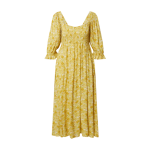 EDITED Košeľové šaty 'Maleah' horčicová / biela / medová / svetlozelená / staroružová vyobraziť
