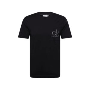 Calvin Klein Tričko strieborná / čierna vyobraziť