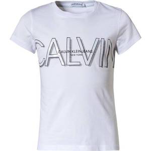 Calvin Klein Jeans Tričko biela / strieborná / čierna vyobraziť