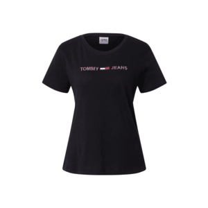 Tommy Jeans Tričko čierna / biela / svetločervená vyobraziť