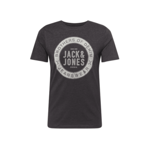 JACK & JONES Tričko tmavosivá / sivá / biela vyobraziť