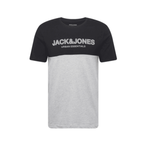 JACK & JONES Tričko čierna / sivá melírovaná / biela vyobraziť