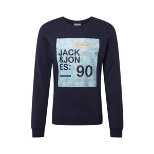 JACK & JONES Mikina 'SAX' námornícka modrá / svetlomodrá / oranžová vyobraziť