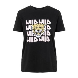 PIECES Tričko 'Wildy' čierna / biela / pastelovo ružová / svetložltá vyobraziť