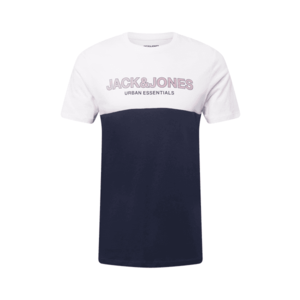 JACK & JONES Tričko biela / námornícka modrá vyobraziť