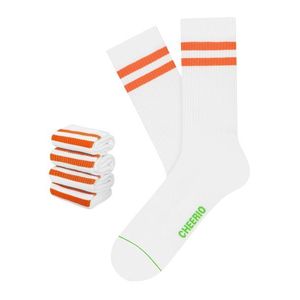 CHEERIO* Ponožky 'TENNIS TYPE 4P' biela / oranžová vyobraziť