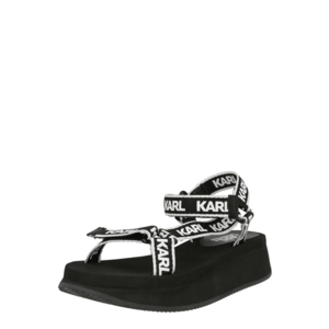 Karl Lagerfeld Remienkové sandále 'VELOCITA' čierna / biela vyobraziť