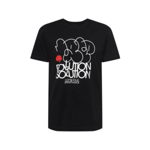 Iriedaily Tričko 'Polution Solution' čierna / biela / červená vyobraziť