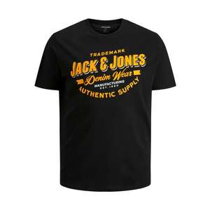 Jack & Jones Plus Tričko čierna / oranžová / biela vyobraziť