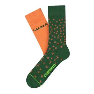 CHEERIO* Ponožky 'LALA HEAVEN' oranžová melírovaná / tmavozelená / červená / neónovo zelená vyobraziť