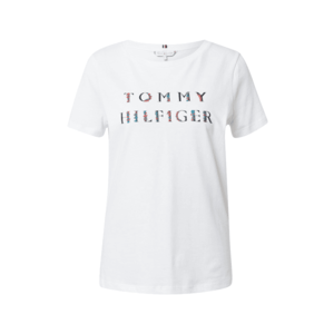 TOMMY HILFIGER Tričko šedobiela / čierna / oranžovo červená / zelená / svetlomodrá vyobraziť