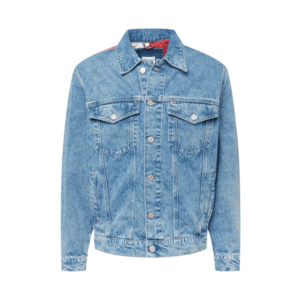 Tommy Jeans Prechodná bunda modrá denim / biela / červená vyobraziť