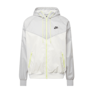 Nike Sportswear Prechodná bunda svetlosivá / neónovo žltá / čierna / biela vyobraziť