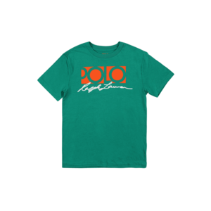 Polo Ralph Lauren Shirt zelená / biela / oranžová vyobraziť
