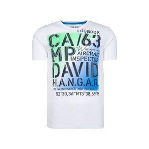 CAMP DAVID Tričko biela / čierna / modrá / limetová vyobraziť