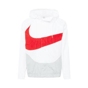 Nike Sportswear Prechodná bunda biela / červená / sivá vyobraziť