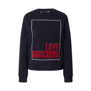 Love Moschino Mikina 'Sweatshirt' čierna / biela / červená vyobraziť