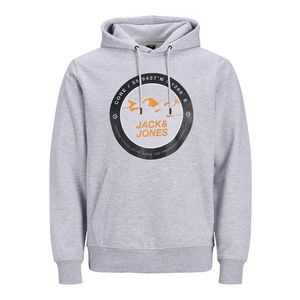 JACK & JONES Mikina 'Bilo' čierna / oranžová / biela / sivá melírovaná vyobraziť