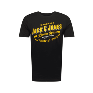 JACK & JONES Tričko čierna / žltá / biela vyobraziť