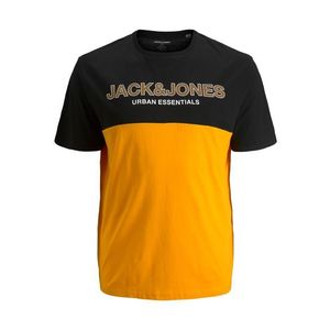 Jack & Jones Plus Tričko čierna / biela / svetlooranžová vyobraziť