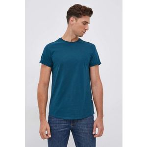 Bavlnené tričko G-Star Raw tyrkysová farba, jednofarebné vyobraziť
