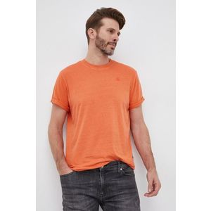 Bavlnené tričko G-Star Raw oranžová farba, jednofarebné vyobraziť