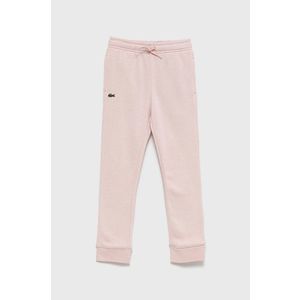 Nohavice Lacoste XJ9476 ružová farba, jednofarebné vyobraziť