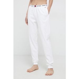 Nohavice Tommy Hilfiger dámske, biela farba, jednofarebné vyobraziť