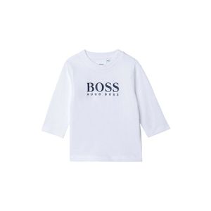 Detské tričko s dlhým rukávom Boss biela farba, s potlačou vyobraziť