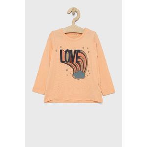 Detská bavlnená košeľa s dlhým rukávom Name it oranžová farba vyobraziť