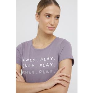 Bavlnené tričko Only Play fialová farba vyobraziť