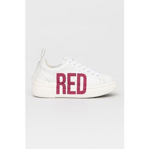 Kožená obuv Red Valentino biela farba, na platforme vyobraziť