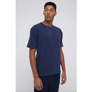 Pyžamové tričko Calvin Klein Underwear tmavomodrá farba, jednofarebné vyobraziť